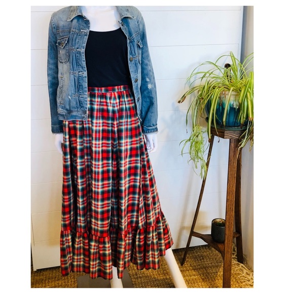 Ralph Lauren Dresses & Skirts - VTG 90’s Ralph Lauren Plaid Prairie Skirt Medium